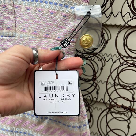 Laundry By Shelli Segal White and Gold Button Midi Dress - Picture 4 of 8